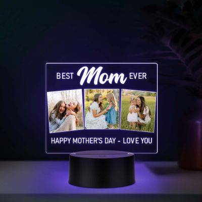 Personalized Best Mom Ever LED Night Lamp USB Color Changing Gift A Gift of Love   Forever Love Gift